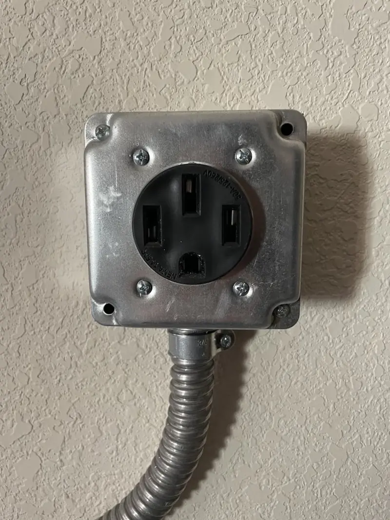 NEMA 14-50 outlet installed for Electrical Panel Upgrade in Staples